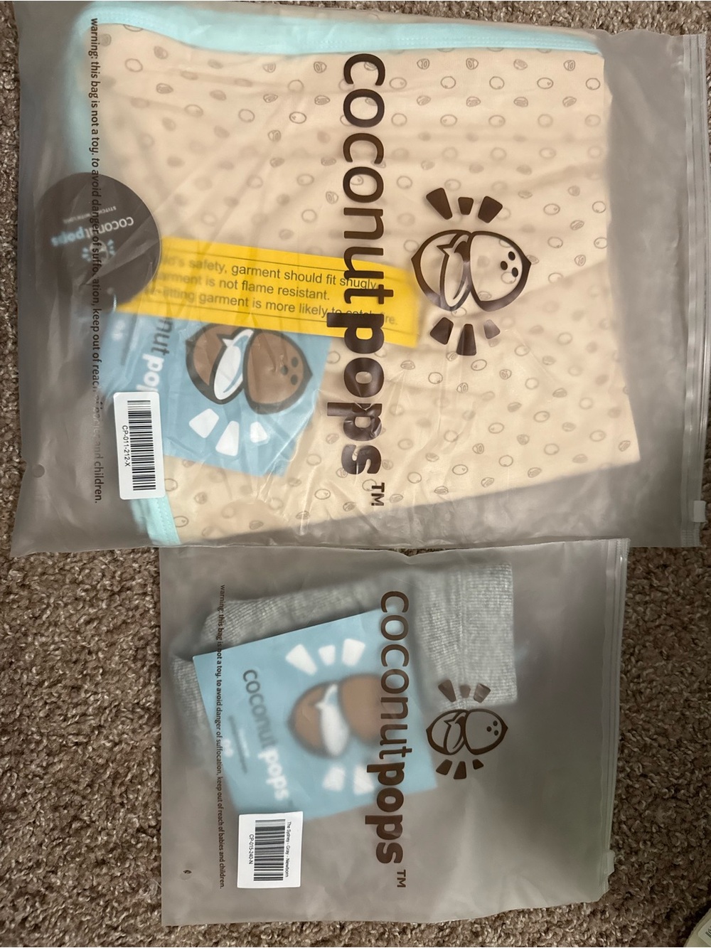 Cream Leggings with Light Blue Trim Swaddle Blanket for Baby